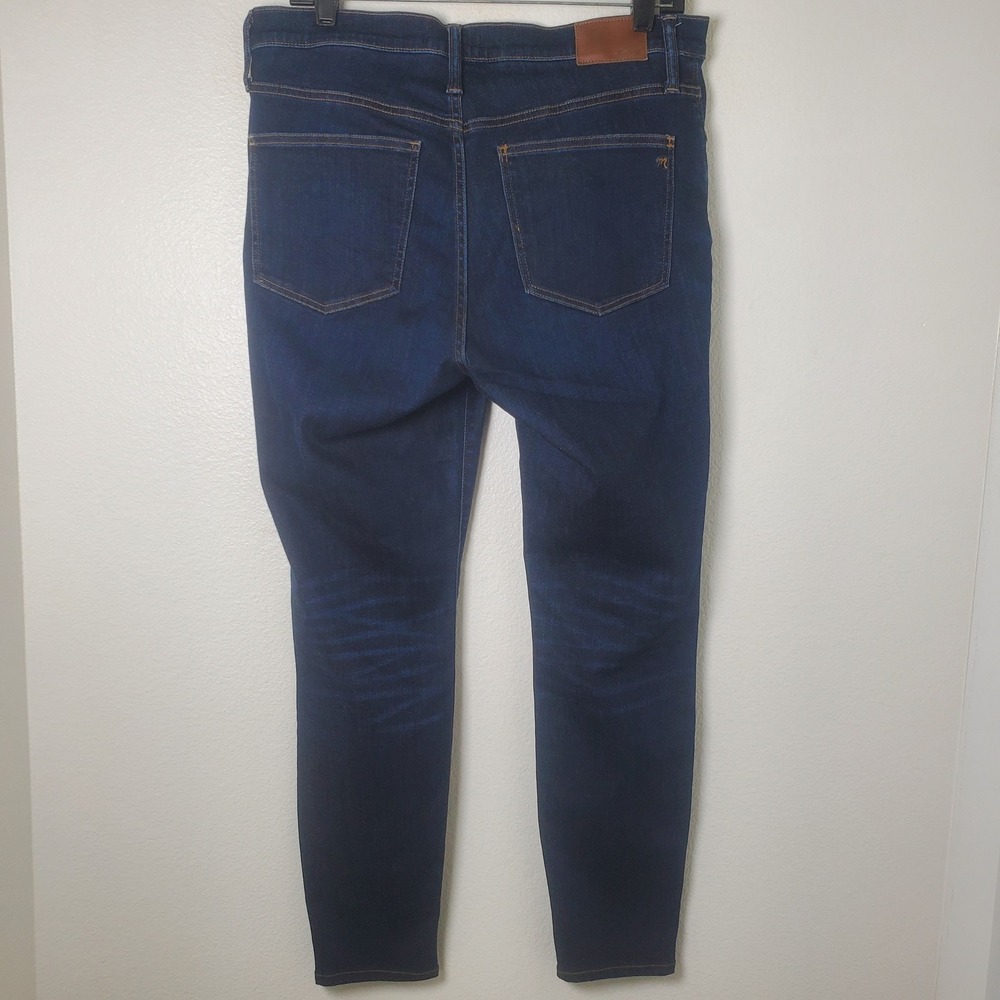Madewell 9 Inch High Rise Skinny Jeans Dark Wash Blue Denim F8990 Womens Size 31 - Picture 6 of 12